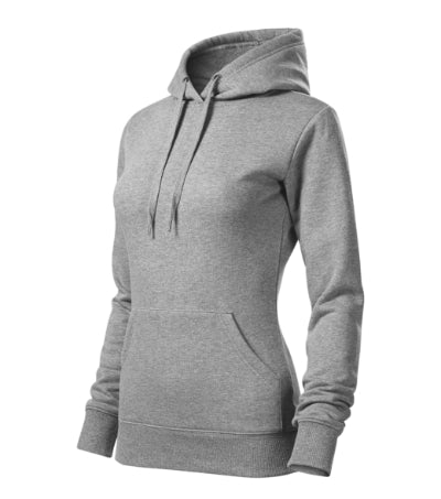 Felpa con cappuccio Cape donna MALFINI 414 - 320 g/m² - melange grigio scuro